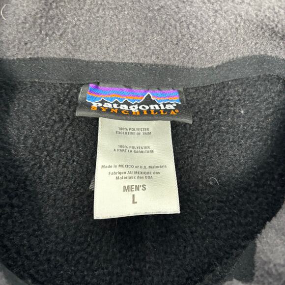 Patagonia Synchilla Mens Large Black 1/4 Zip Soft Fleece Long Sleeve Sweater - Picture 2 of 6